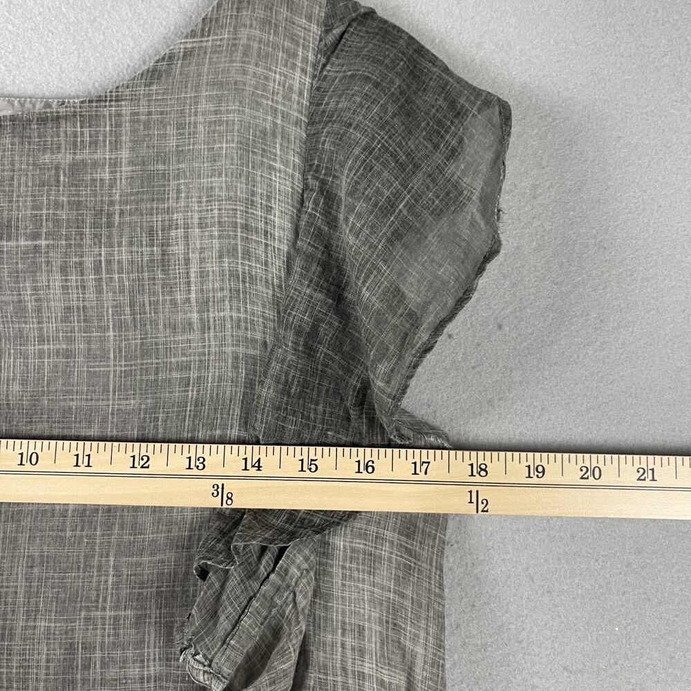 Koch Ruffle Mini Dress Womens Small Taupe Gray Shift Sleeveless Cotton Minimal - Picture 5 of 15